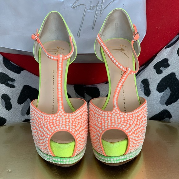 Giuseppe Zanotti Open toe neon pumps - Picture 3 of 7